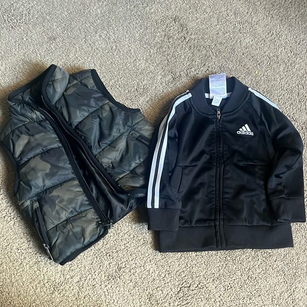 Puffer Vest and Adidas Jacket
